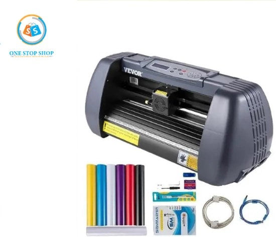 Snipistera - Plotter per taglio - Macchina per taglio - Con molti extra - Macchina per plotter - 800 mm al secondo - 35,5 cm - 14 pollici - Nero