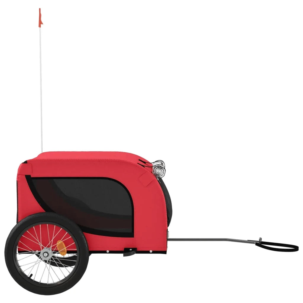 Rimorchio da Bici per Animali Rosso e Nero Oxford e Ferro CFW7047418