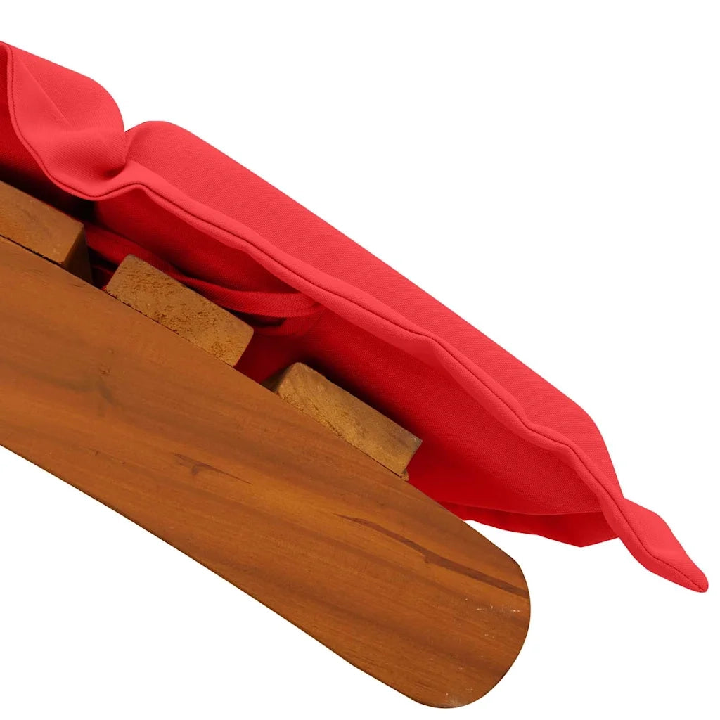 Lettino prendisole 2 pcs Rosso Legno di Acacia Massello 4107099
