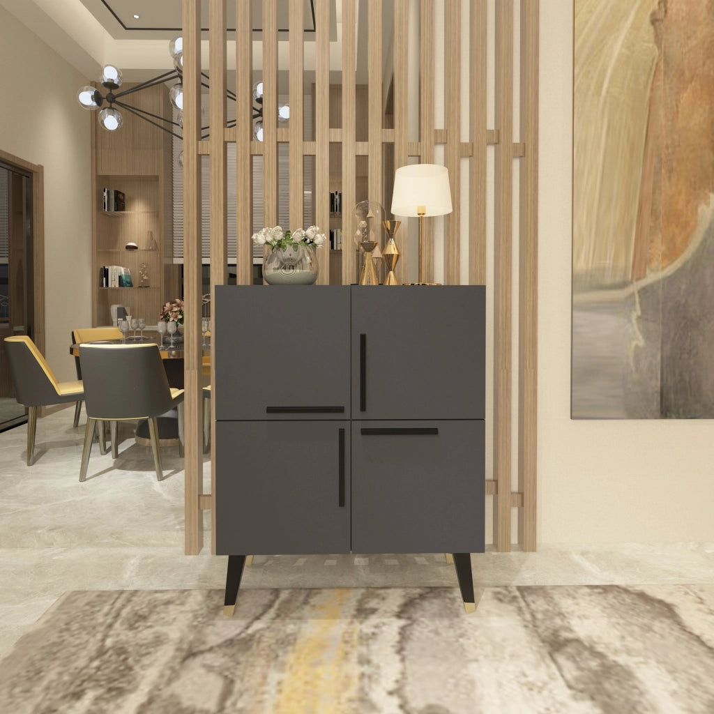 Credenza in legno "Makro" - 70 x 35 x 90 cm - Grigio antracite