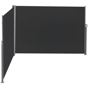 Paravento Rettangolare Retrattile ¨C zephmum ¨C Grigio Nero 6x1.8m Polyester