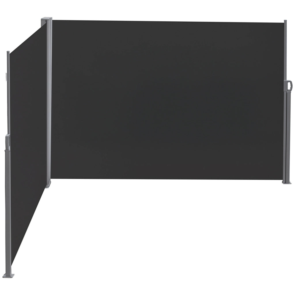 Paravento Rettangolare Retrattile ¨C zephmum ¨C Grigio Nero 6x1.8m Polyester