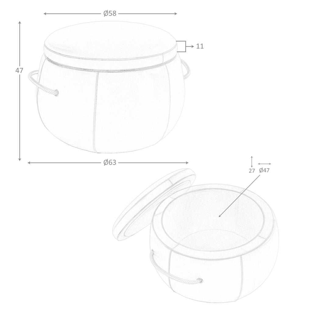 Pouf in pelle di cammello