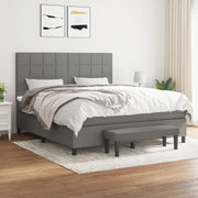 Giroletto a Molle con Materasso Grigio Scuro 160x200 cm Tessuto