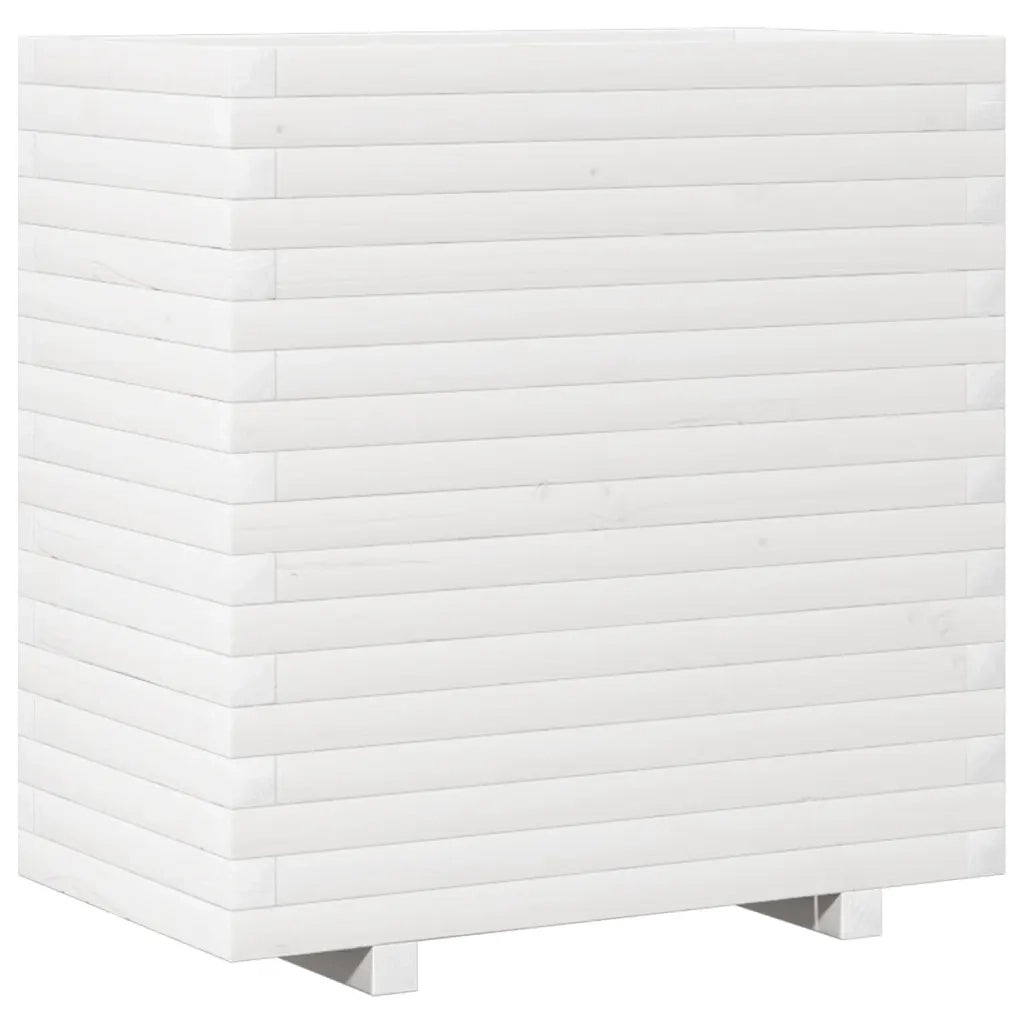 Fioriera da Giardino Bianca 70x40x72 cm Legno Massello di Pino 3282630