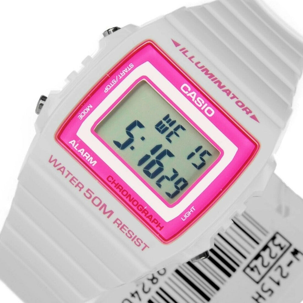 Trade Shop - Orologio Da Polso Casio W-215h-2avdf Digitale Unisex Sveglia Crono Bianco -