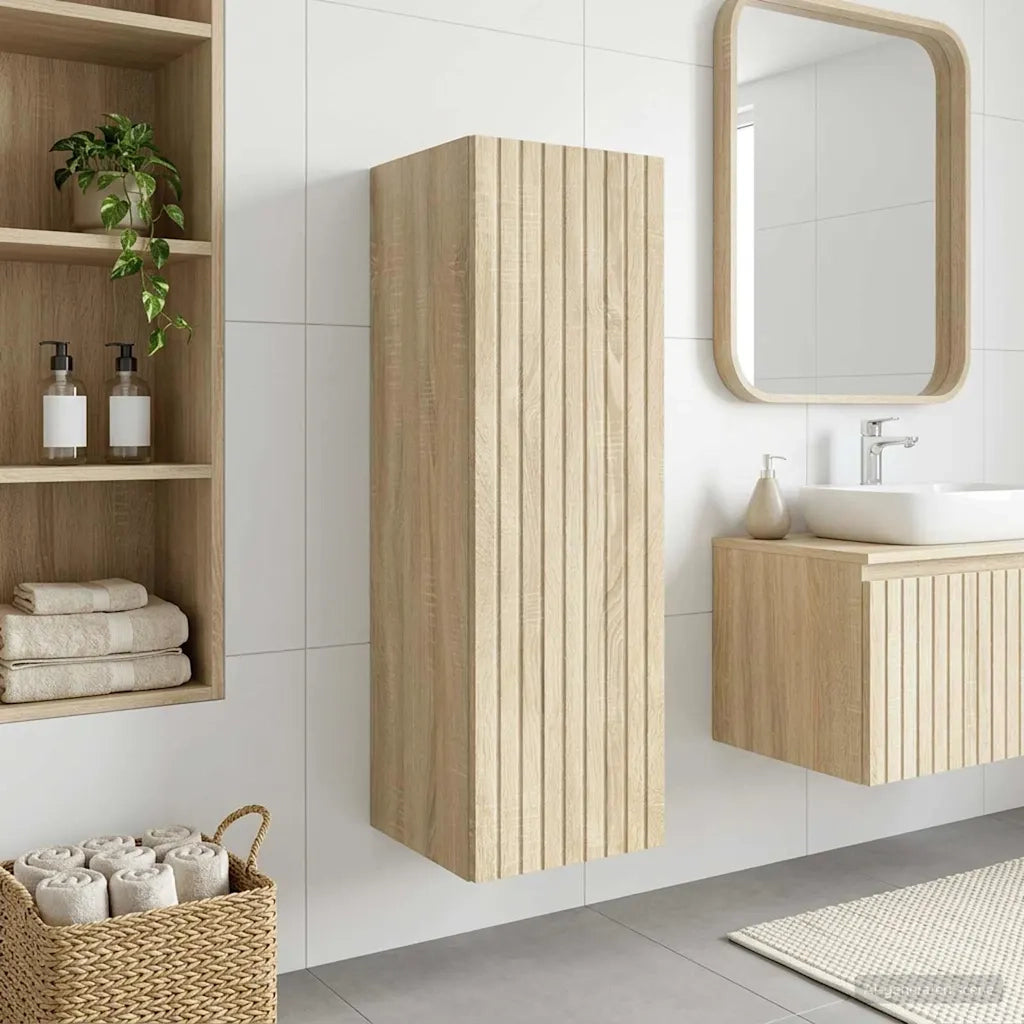 Mobiletto da Bagno a Muro Rovere Sonoma 33 x 34,5 x 60 cm 890664