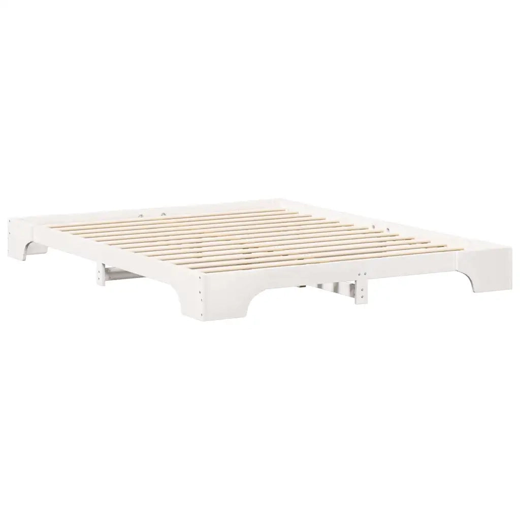 Struttura del letto Bianco 160 x 220 cm Pino massello 872924