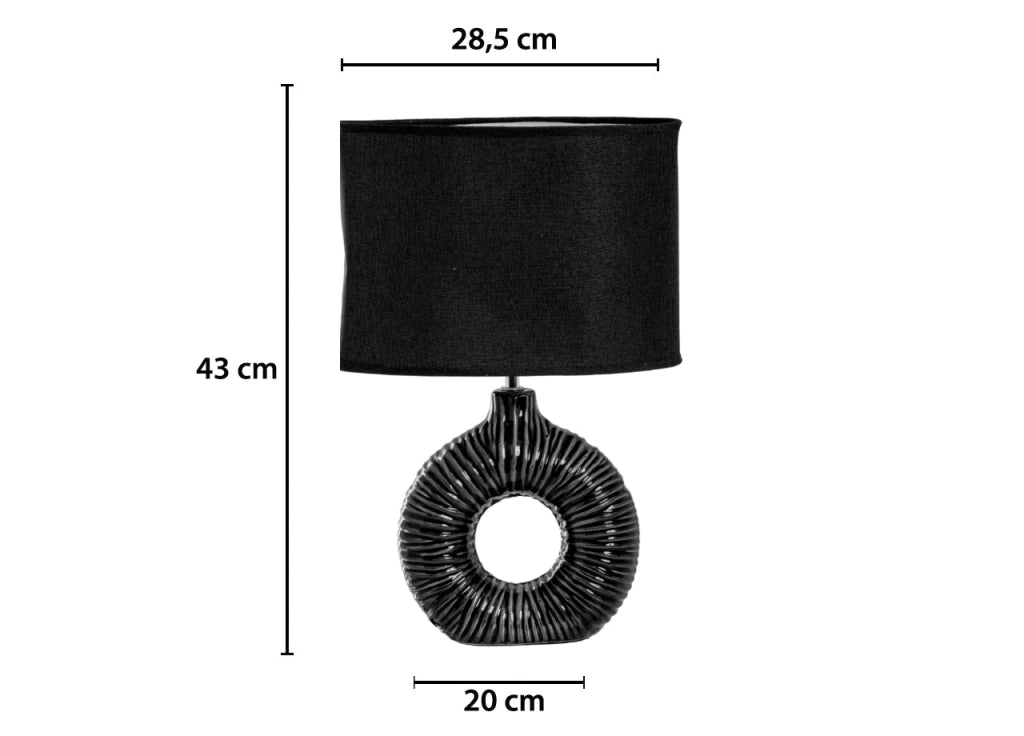 Lampada Da Tavolo Comodino Ricaricabile Accensione On/Off Modello Idra - Lampada - Nero