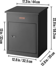 Postino Antidiefstal - Brievenbus - Postakuis - Cassaforte di Ricezione - Box per Pacchi - Antidiefstal Mailbox - Montato alla Parete - Chiusura a Cifre - 44 x 35 x 58 cm - Nero