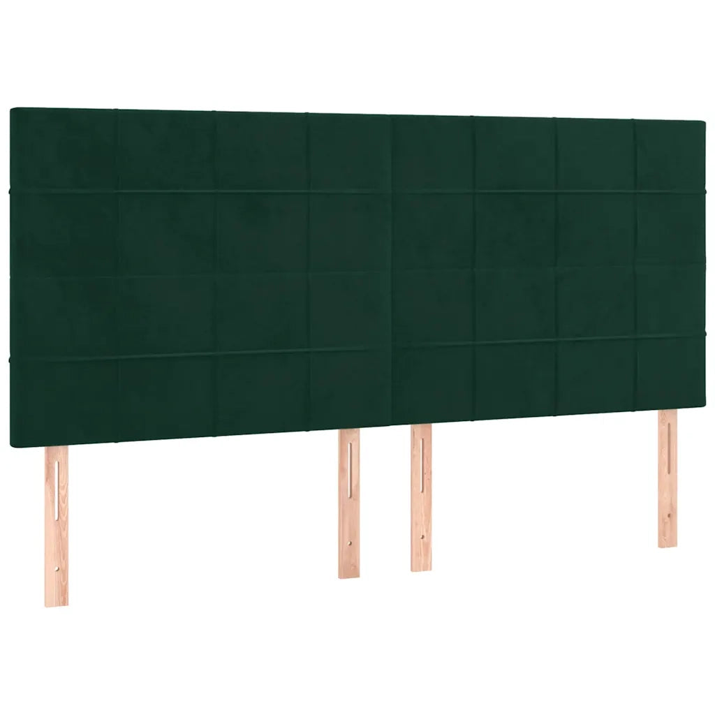 Giroletto a Molle con Materasso Verde Scuro 200x200 cm Velluto cod mxl 64083