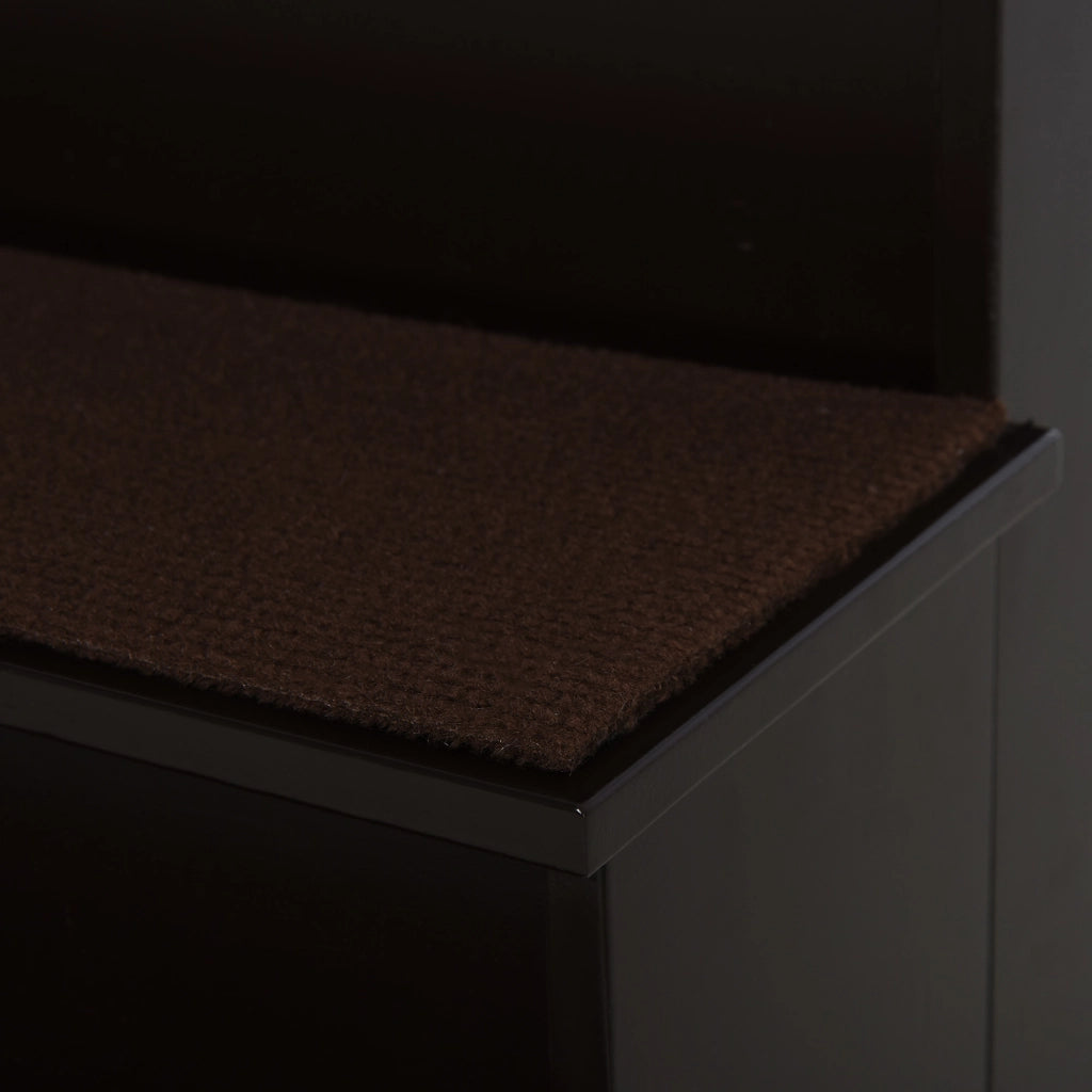 Scaffale per animali domestici a 3 gradini con tappeto antiscivolo in MDF marrone scuro 40 × 59 × 54,2 cm