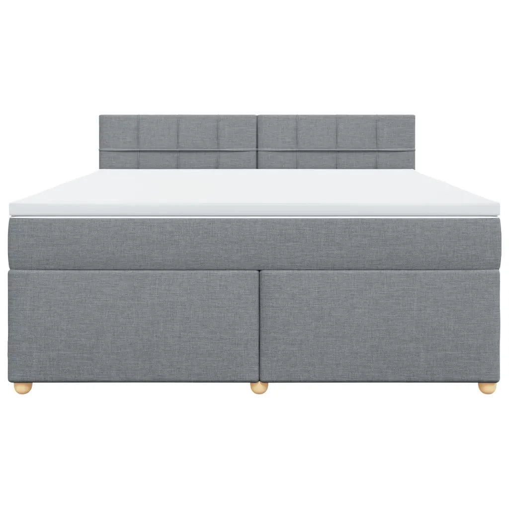 vidaXL Giroletto a Molle con Materasso Grigio Chiaro180x200 cm Tessuto