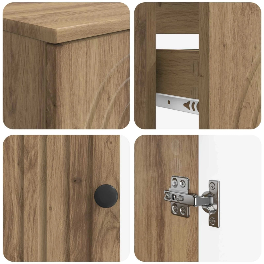 Set di Armadi da Bagno da 2 Pezzi ALKMAAR Rovere Artigianale 3417674