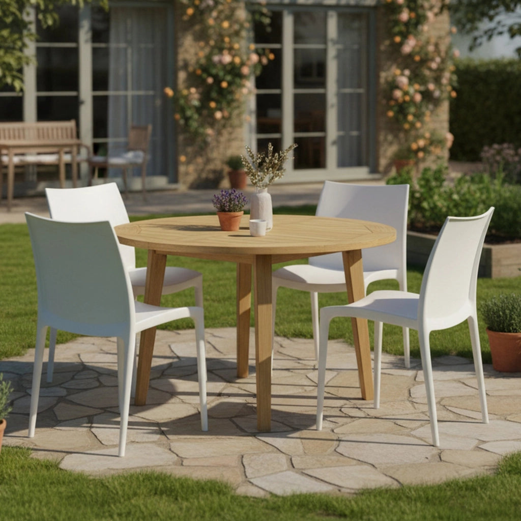Grover, Sedia da Esterno 4 Sedie Made in Italy, Bianco