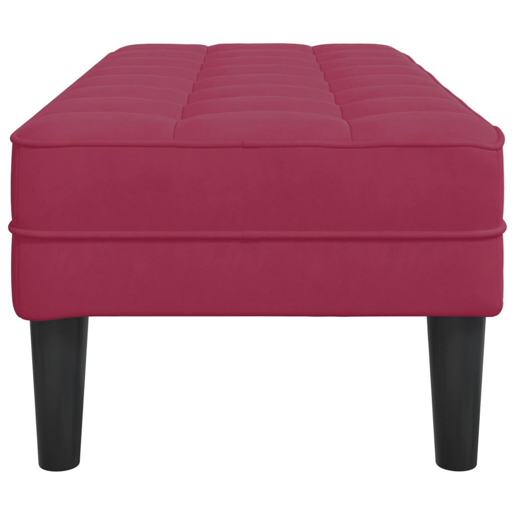 panchina Rosso Vino 113x57x39 cm in velluto