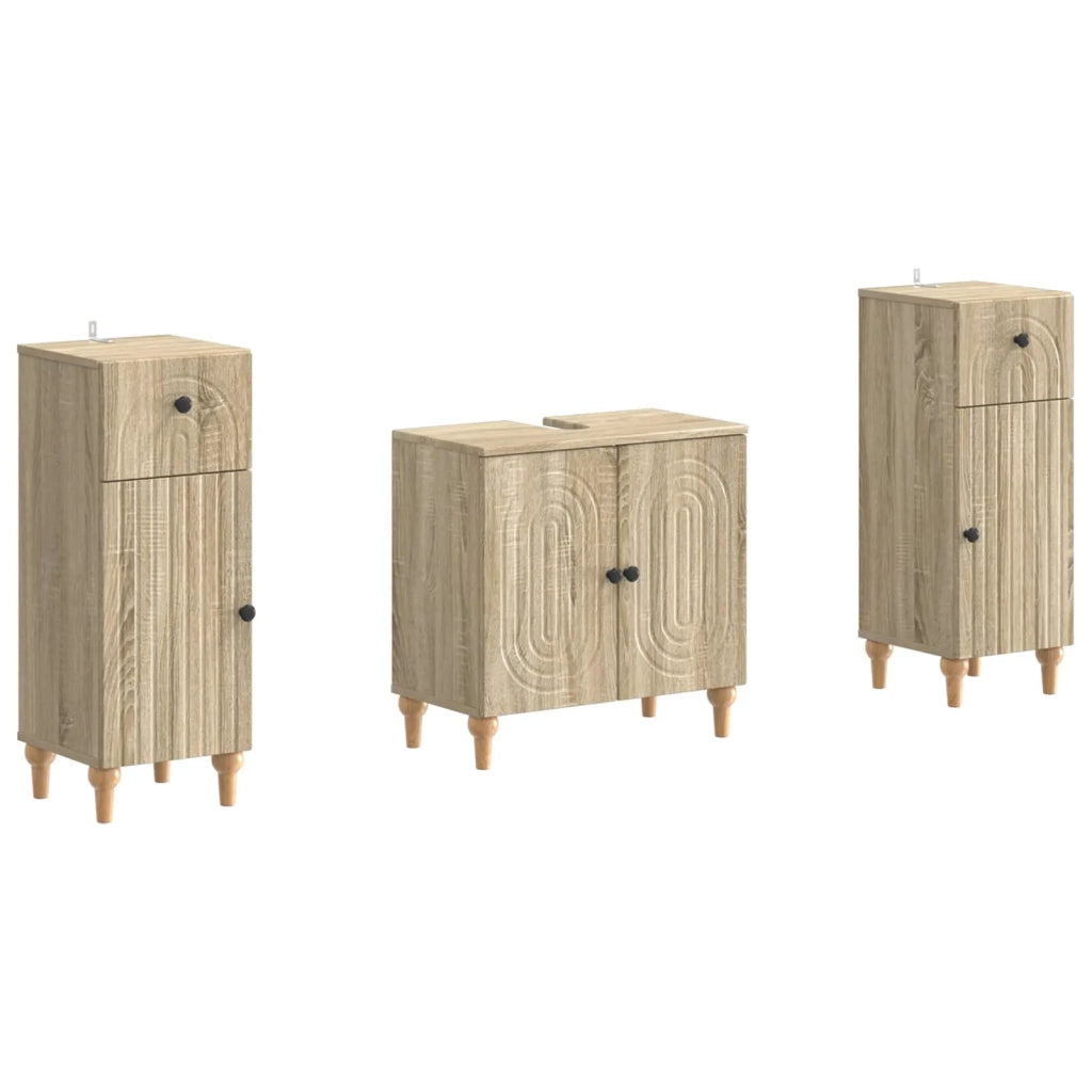 Set di Armadi da Bagno da 2 Pezzi ALKMAAR Rovere Sonoma 3417992
