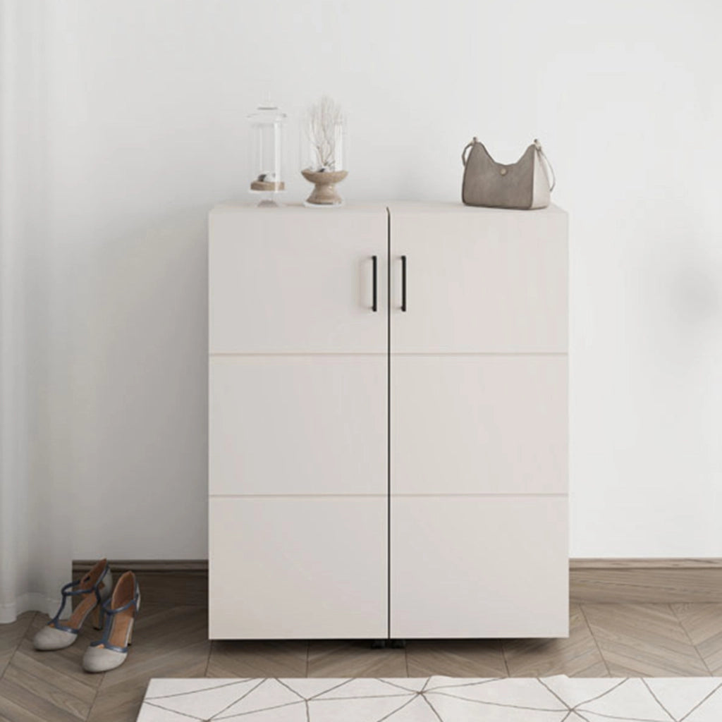 Mobile Portascarpe Ystad, Scarpiera 9 Ripiani, 92x33x113h cm Bianco Crema