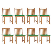 Sedie da Giardino con Cuscini 8 pz in Legno Massello di Teak cod mxl 13023