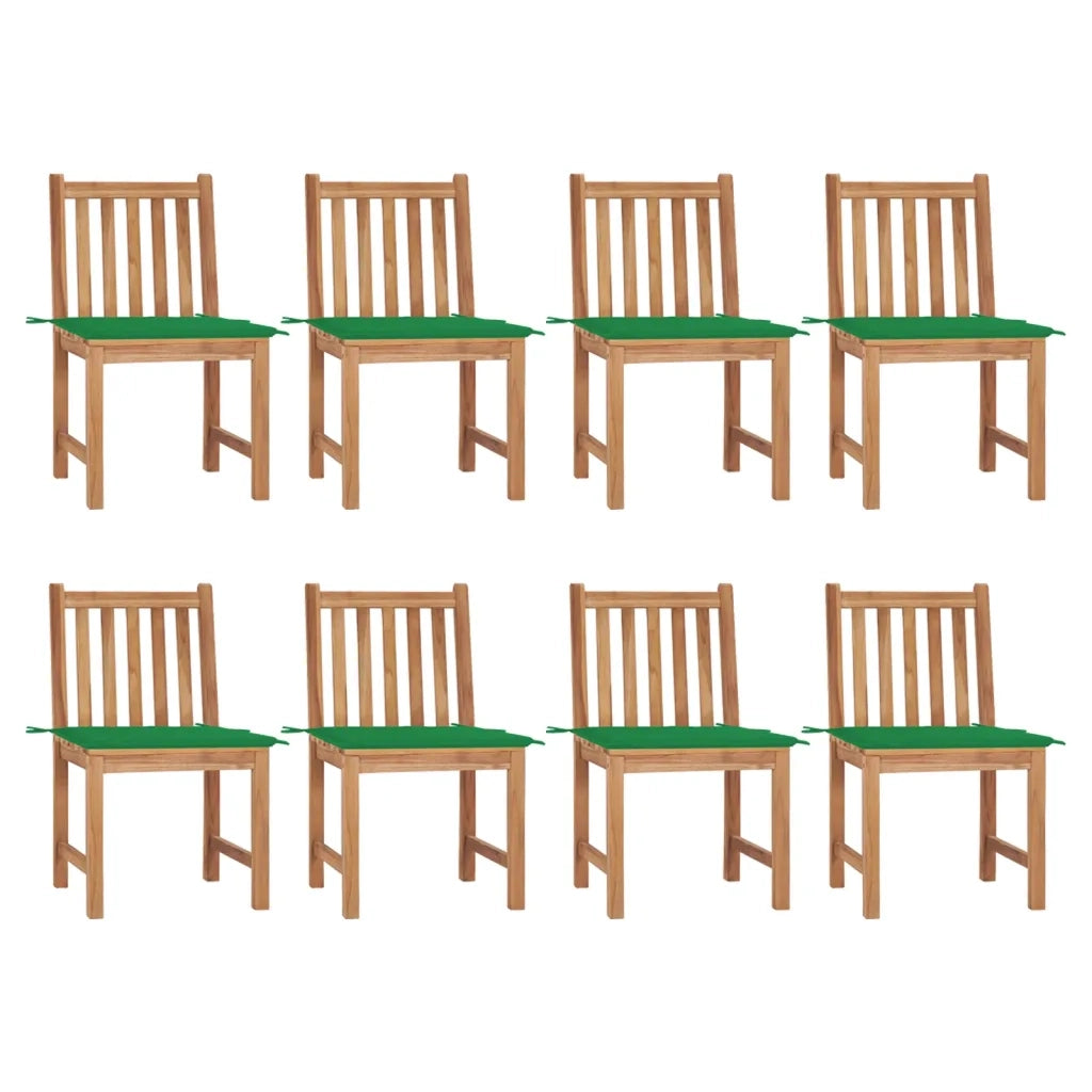 Sedie da Giardino con Cuscini 8 pz in Legno Massello di Teak cod mxl 13023
