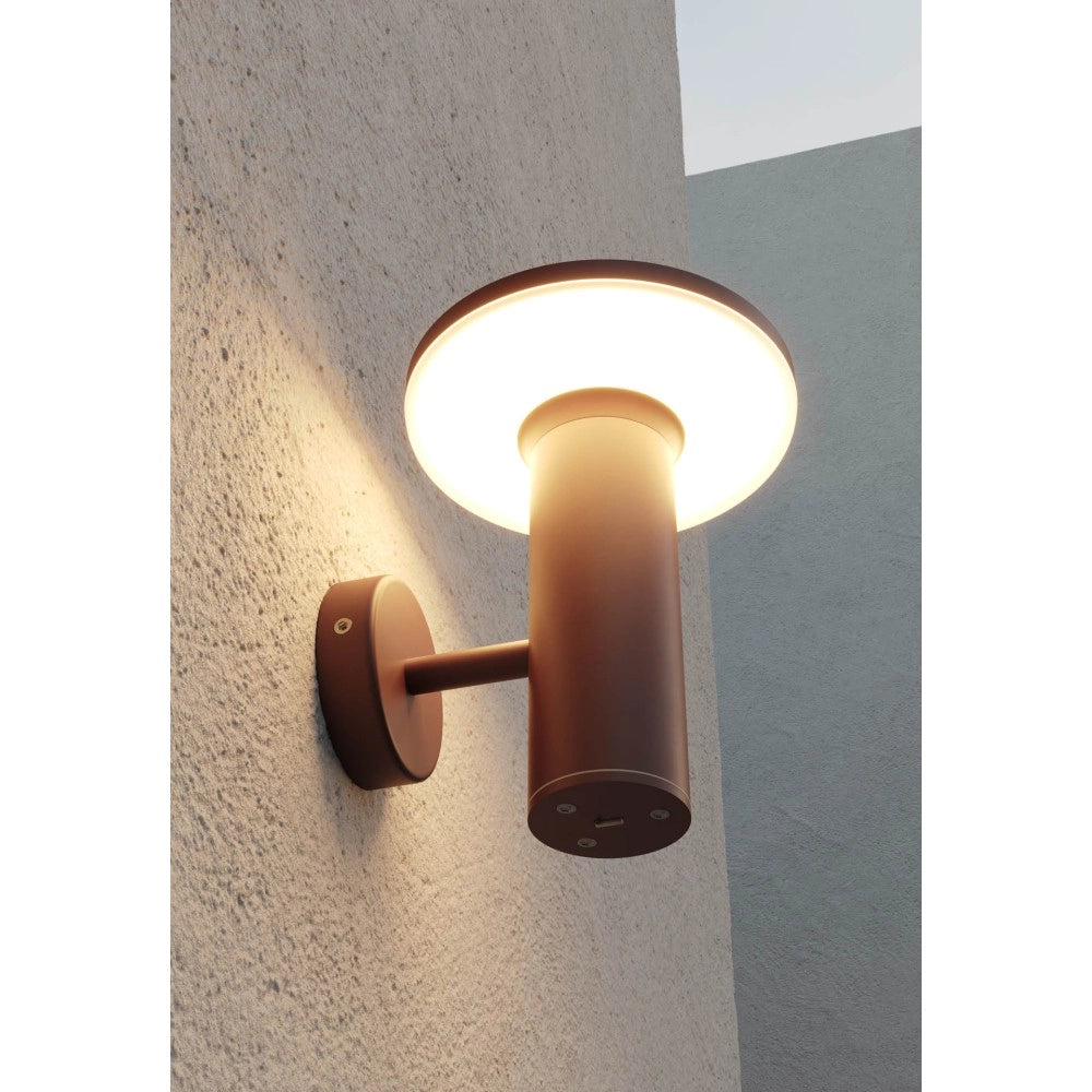 Mac Wall Base Corten - Applique a led da muro 12W CCT Switch 2700K/3200K/4000K, Lampada da muro in alluminio - Beneito & Faure