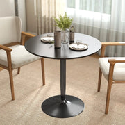 Tavolo da pranzo ?80 x 75H cm salvaspazio in MDF e acciaio nero