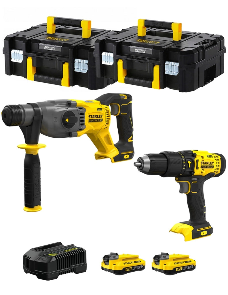STANLEY FatMax Kit SVK200 (SFMCH900 + SFMCD711 + 2 x 2,0 Ah + Caricabatteria + 2 x TSTAK II)