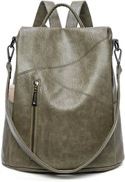 Borsa da spalla per donna in pelle PU, grande capacità, con più tasche impermeabili, stile doppio e versatile per viaggi, lavoro e uso quotidiano (verde)