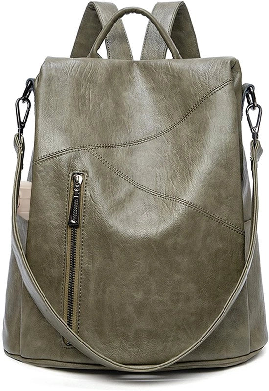Borsa da spalla per donna in pelle PU, grande capacità, con più tasche impermeabili, stile doppio e versatile per viaggi, lavoro e uso quotidiano (verde)
