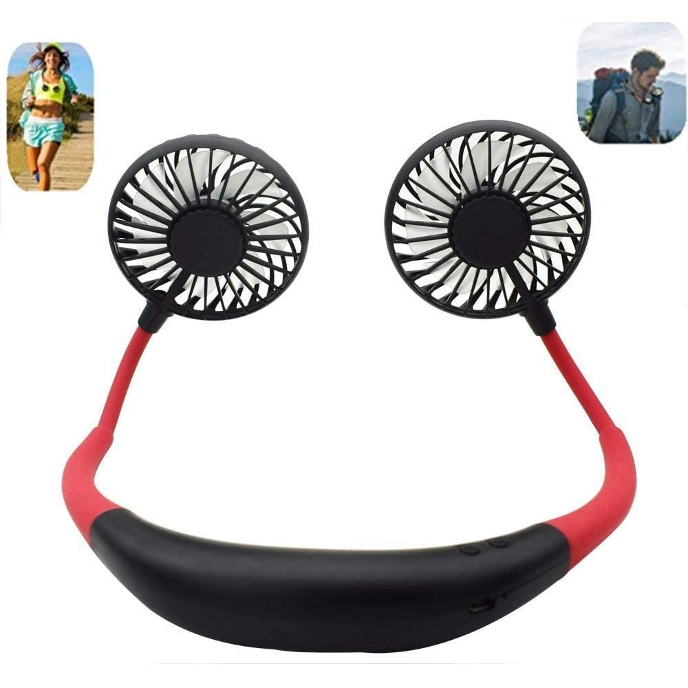 Trade Shop - Mini Ventilatore Portatile Supporto Cuffie Appeso Al Collo Ricaricabile Usb Fan -