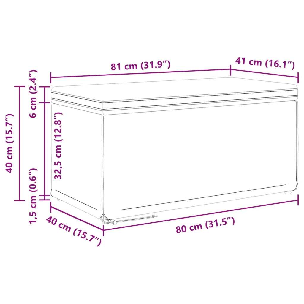Pouf Nero 81 x 41 x 40 cm Tessuto e Legno Ingegnerizzato 876775