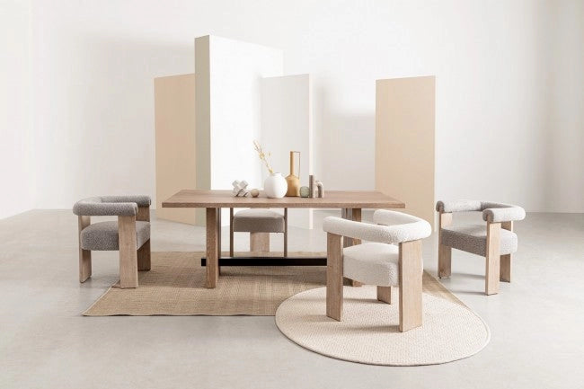 Sedia 70x60x71 cm Agape in Bouclè Naturale/Naturale
