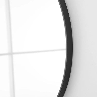 Specchio bagno 80 cm con cornice nero opaco e installazione a parete