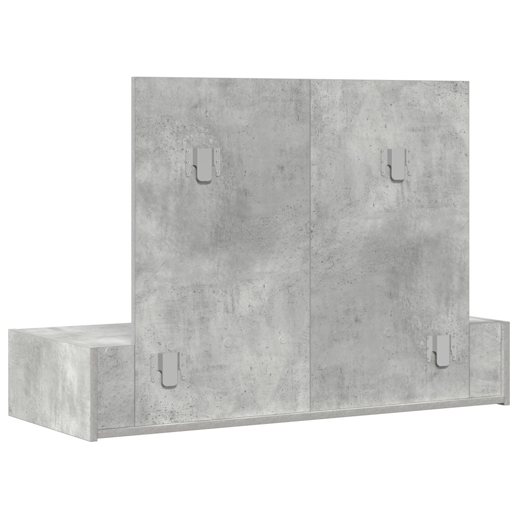 Tavolo da trucco a muro Grigio cemento 100x40x70 cm