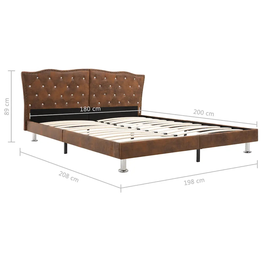 Giroletto Marrone in Similpelle Scamosciata 180x200 cm 280546