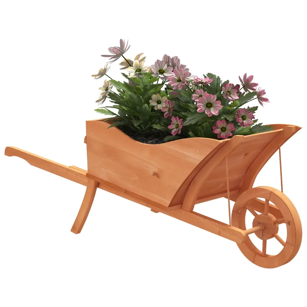 Fioriera | Cassetta per fiori | Vaso a Carriola 128x45,5x43 cm in Legno Massello di Abete