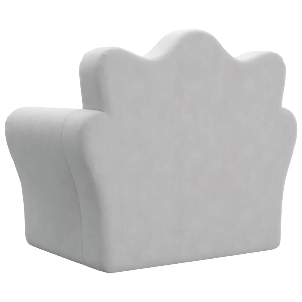 Divano Letto per Bambini Grigio Chiaro in Morbido Peluche 357053