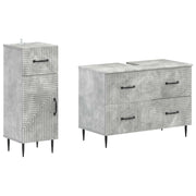 Set di Armadi da Bagno da 2 Pezzi HAARLEM Grigio Cemento 3417696