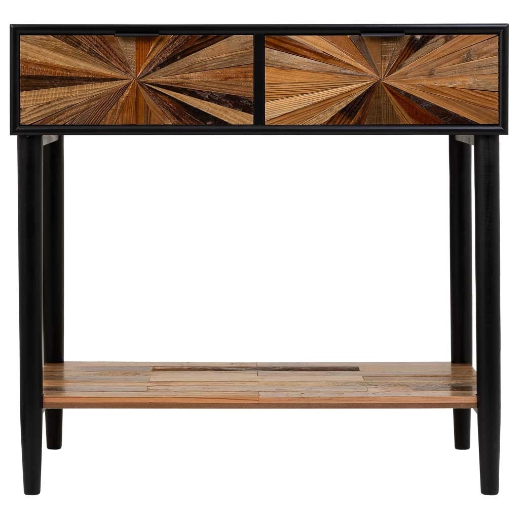 Mobile da ingresso in legno e metallo con 1 cassetto e 1 ripiano marrone 80X42X79