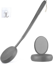Applicatore di crema per il dorso, aiuto crema per il dorso, lunga serie di 3 pezzi con manico, spazzola per il dorso rimovibile, applicatore per il dorso, applicatore di crema per protezione solare per donne, uomini e anziani (grigio)