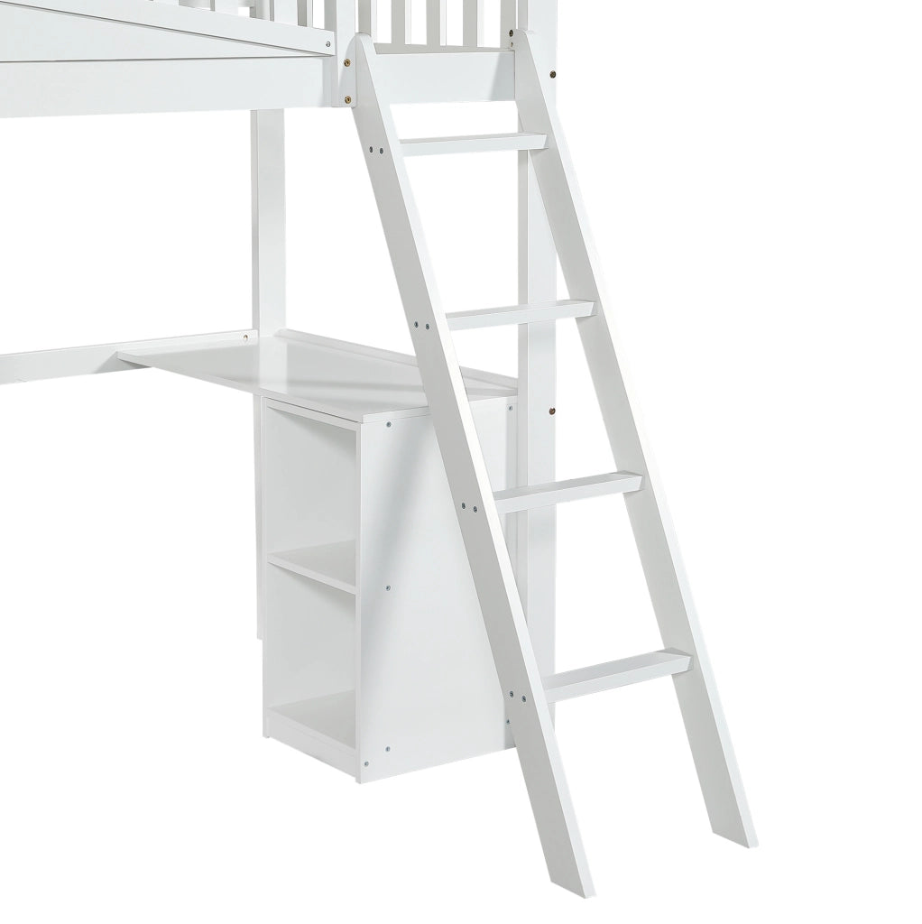 Letto a castello multifunzione con scivolo, scrivania, armadio e ripiani