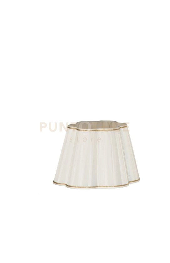 TC 3058 PARALUME DM.25CM  ATTACCO E14 PLISSE' AVORIO E ORO
