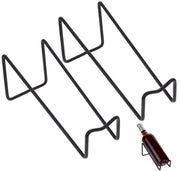 Sistema di conservazione delle bottiglie di vino, stazione di conservazione indipendente, supporto per bottiglie di vino in metallo, organizzatore per bevande, contenitore per bottiglie di vino, nero, 2 pezzi