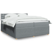 Giroletto a Molle con Materasso Grigio Chiaro 200x200cm Tessuto 3289877