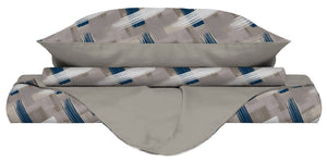 Copripiumino 1 Piazza e Mezzo con Stampa sul Sacco e Federe Doubleface Pennellate