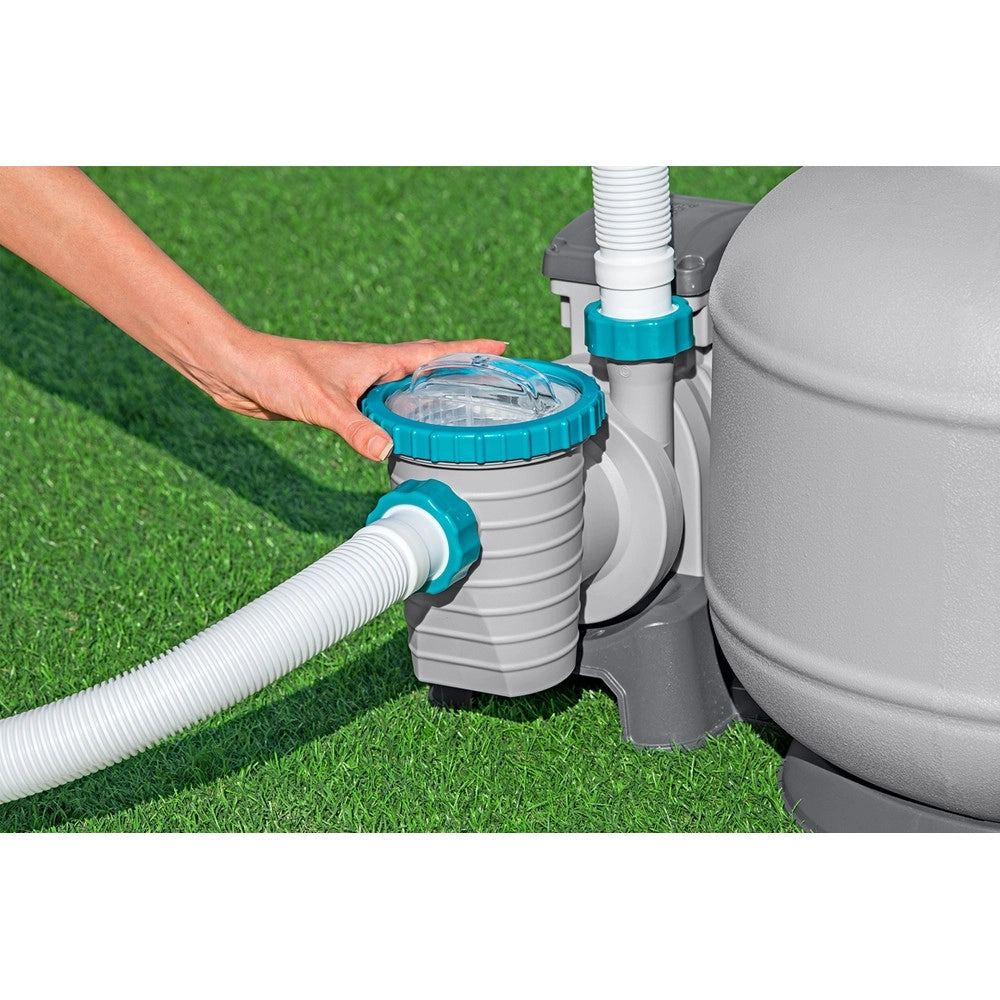 Trade Shop - Pompa Sistema Di Filtraggio A Sabbia Con Timer Manometro 8.327l/h Piscine Fuori Terra 58499 -