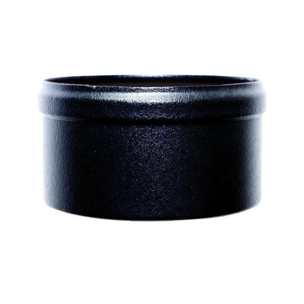 Tappo condensa  80 mm chiuso in acciaio inox verniciato nero canna fumaria pellet