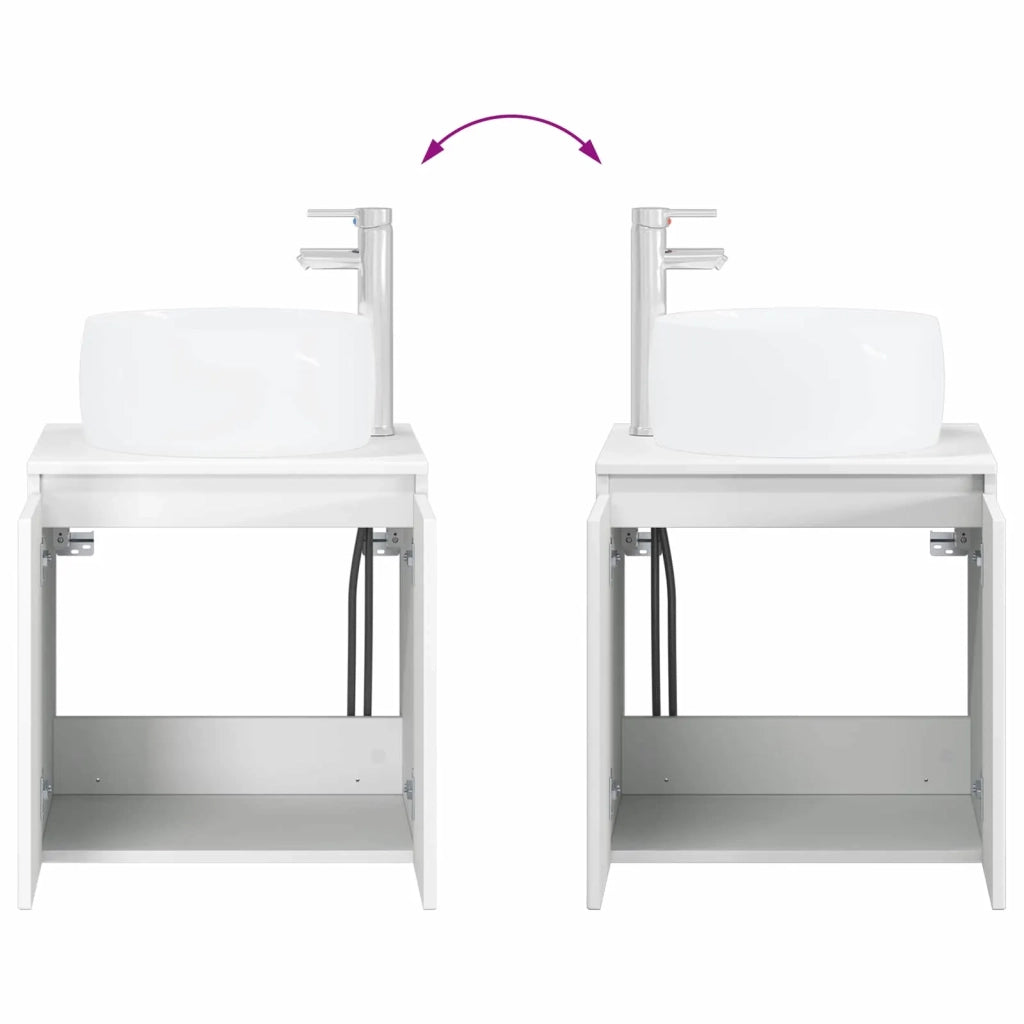 Set di mobili per il bagno 2 pz Bianco Legno ingegnerizzato 3404094