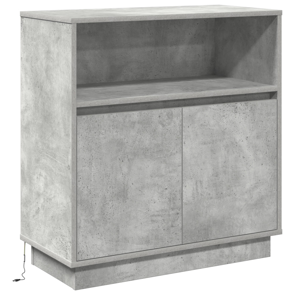 Mobile con LED Grigio Cemento 71x34,5x75 cm Legno Ingegnerizzato