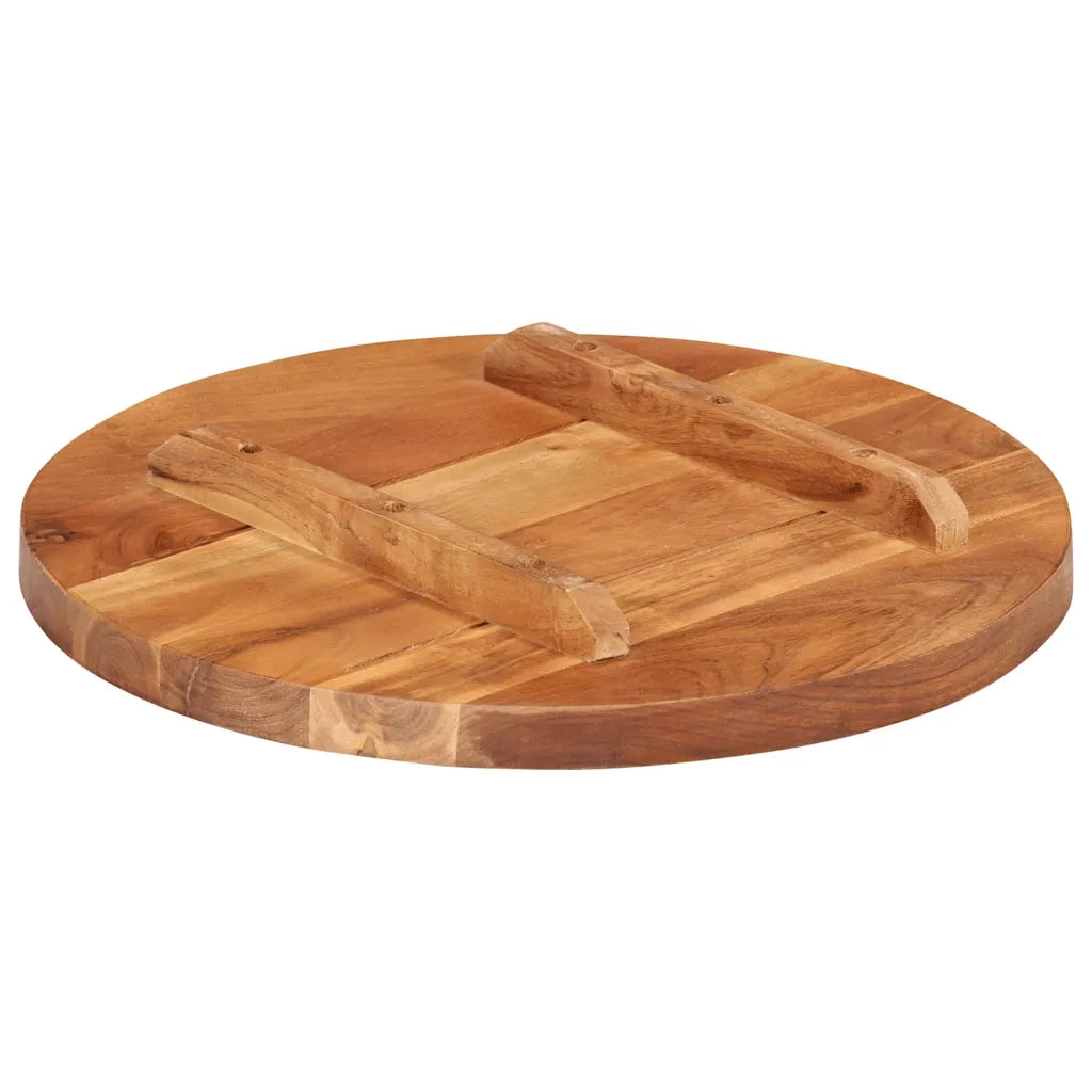 Piano Tavolo in Legno Massello di Acacia Rotondo 25-27 mm 40 cmcod mxl 103245
